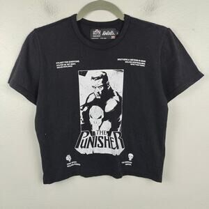 Darc Sport The Punisher Graphic T-Shirt Womens Small‎ Black Wolves Marvel NWOT
